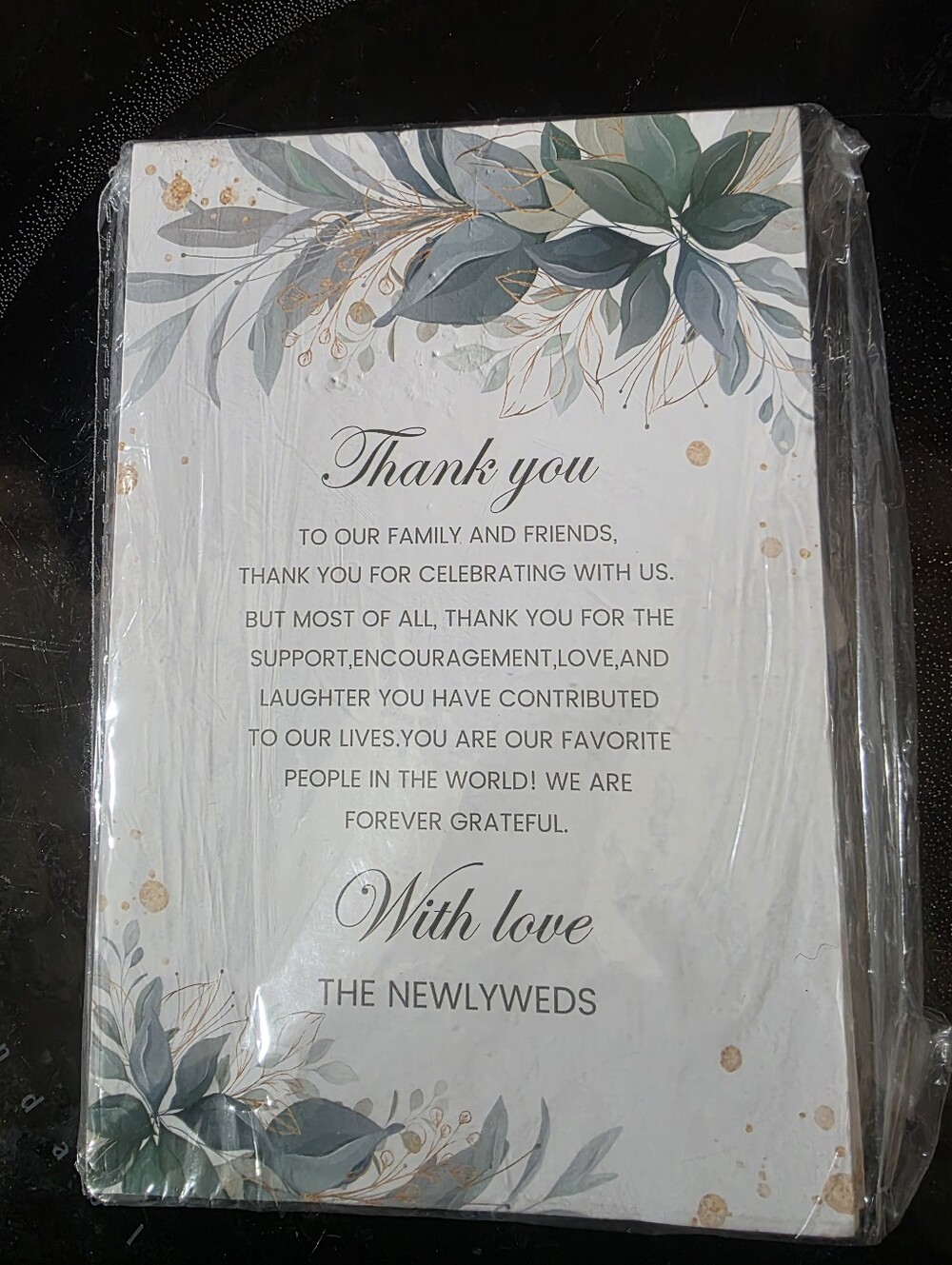 NEW ELEGANT THANK YOU WEDDING & RECEPTION CARDS BEAUTIFUL PRINT 50/PACK 6" x 4"